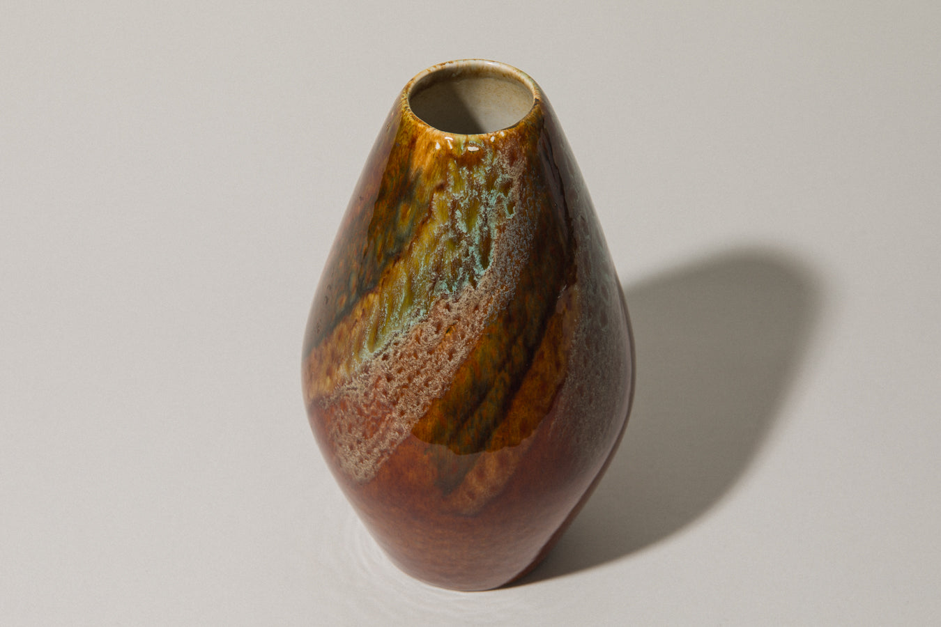 Angular pod-shaped faience VASE