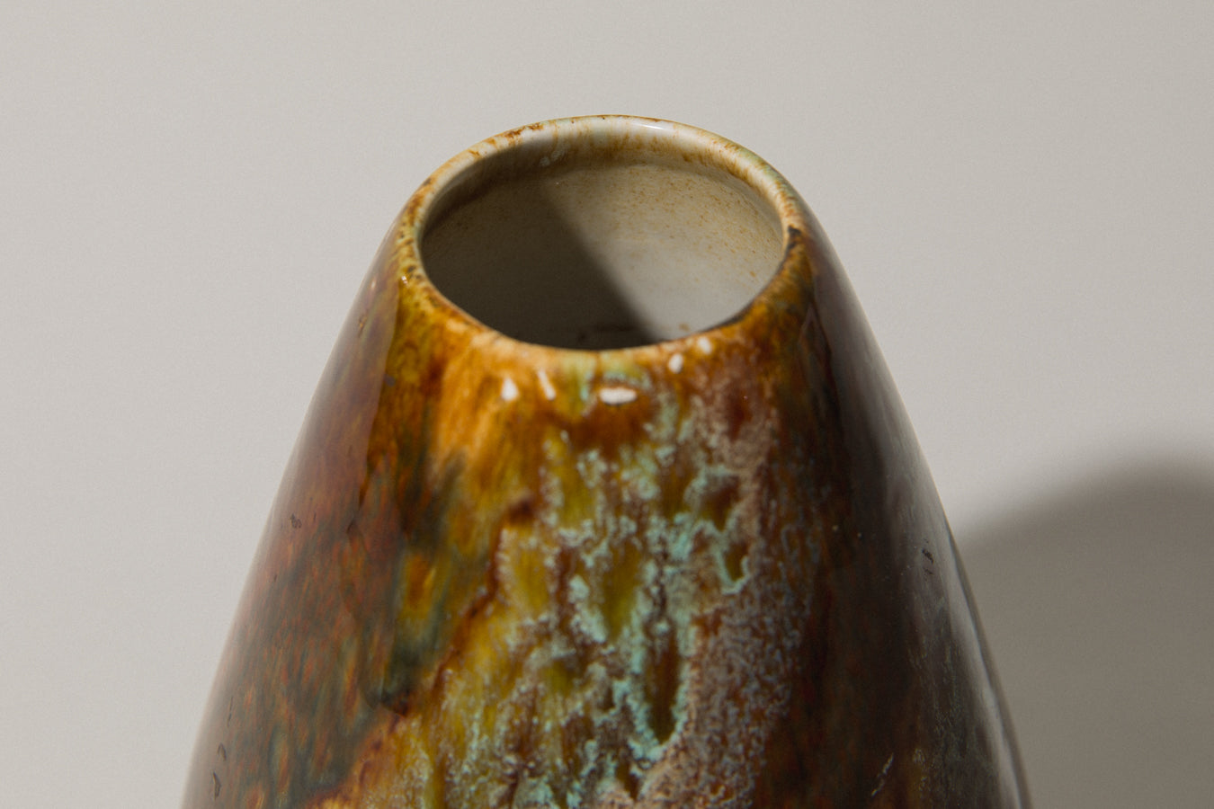 Angular pod-shaped faience VASE