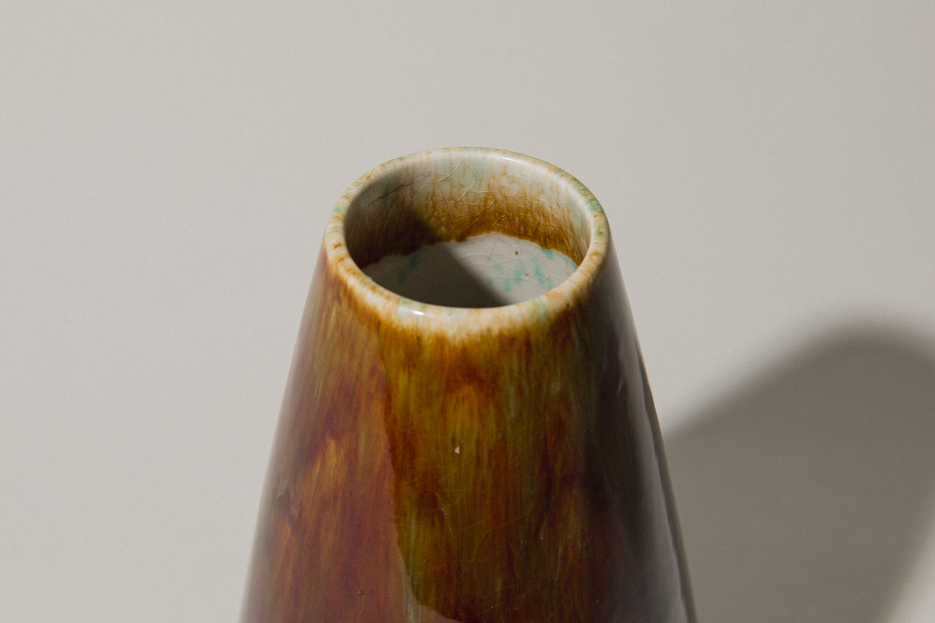 Angular pod-shaped faience VASE