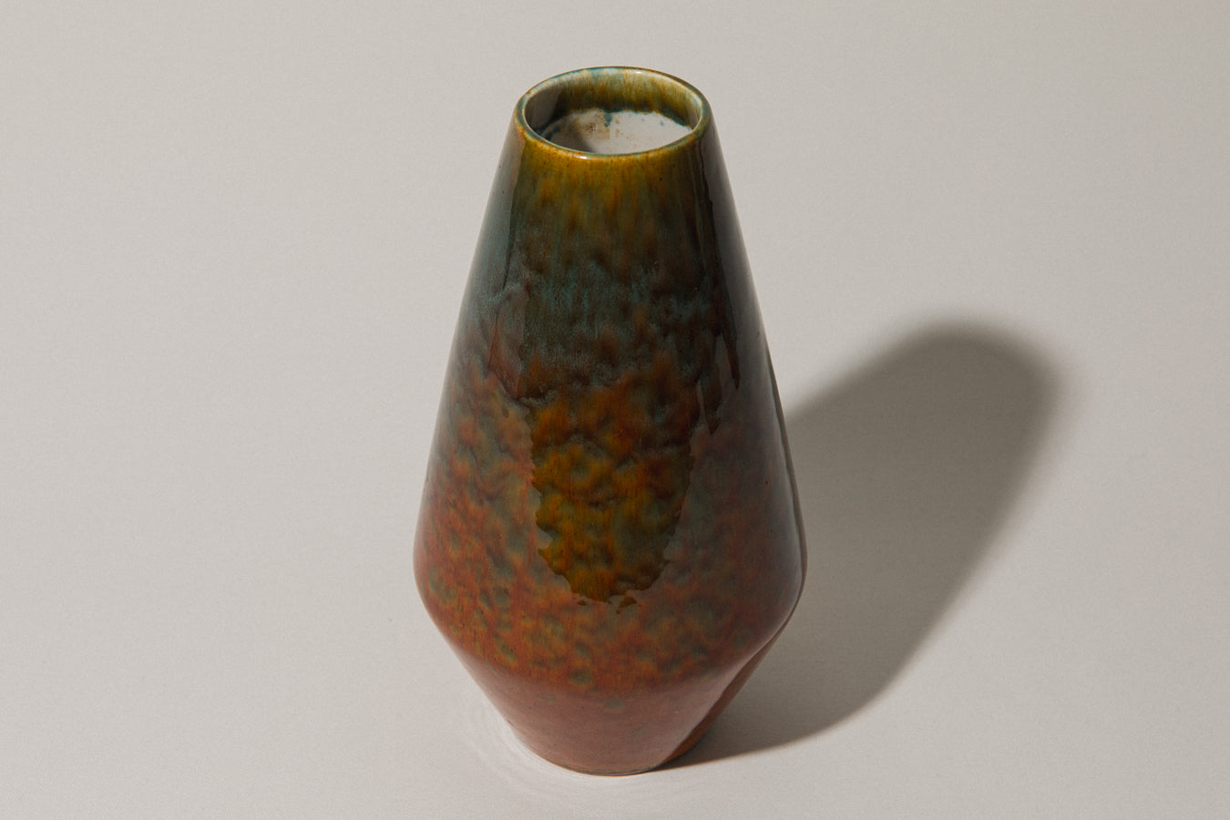 Angular pod-shaped faience VASE