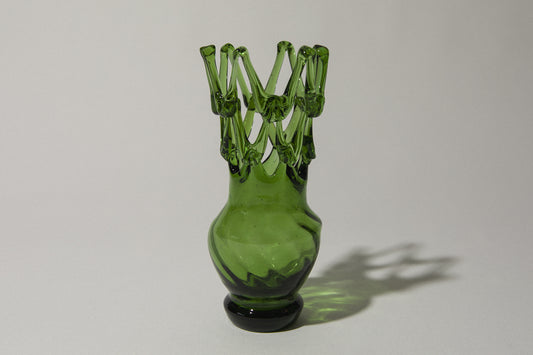 Green glass VASE