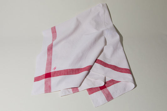 Vintage red-striped TABLECLOTH