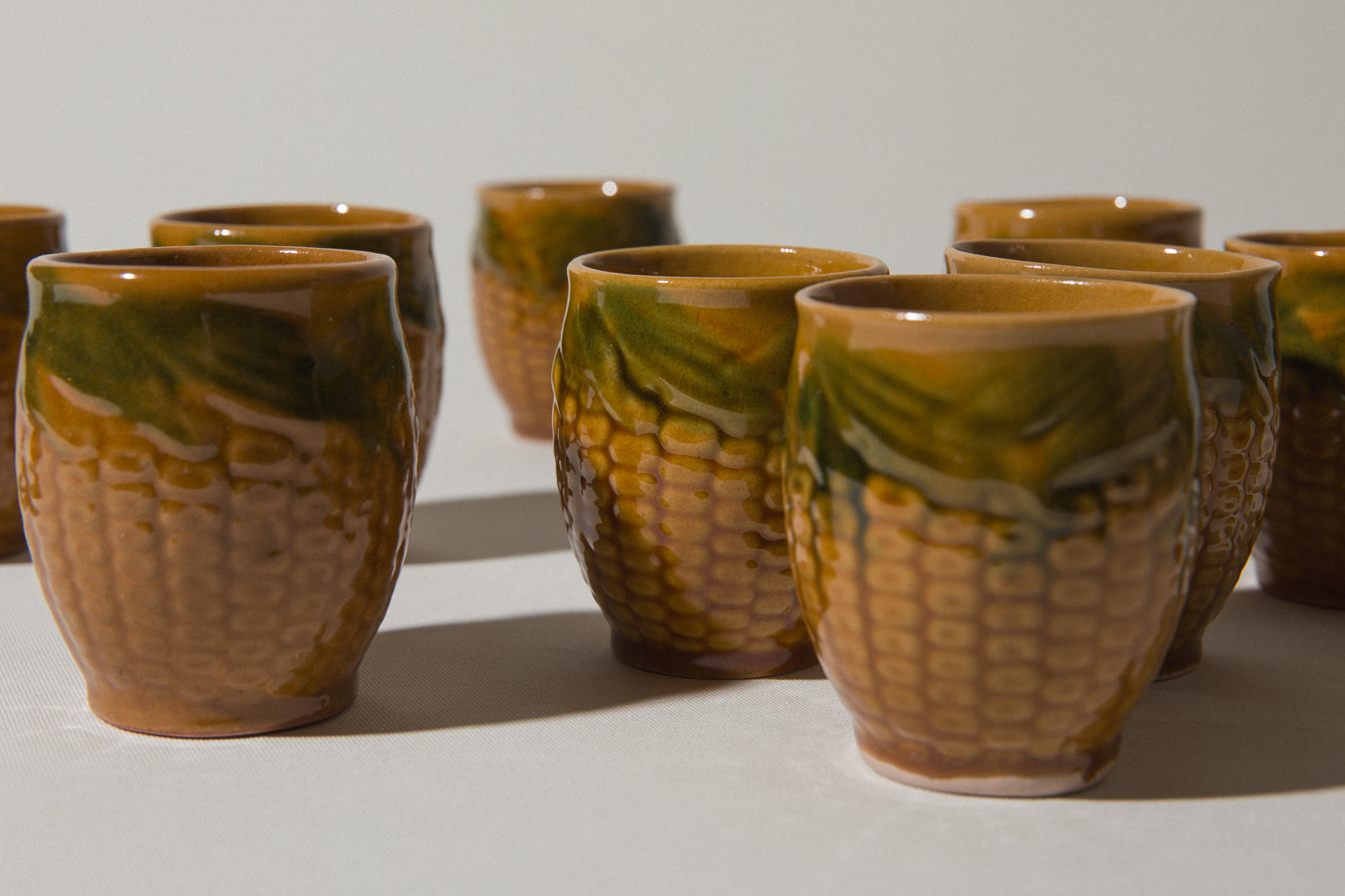 Set of twelve corn TUMBLERS _ 526