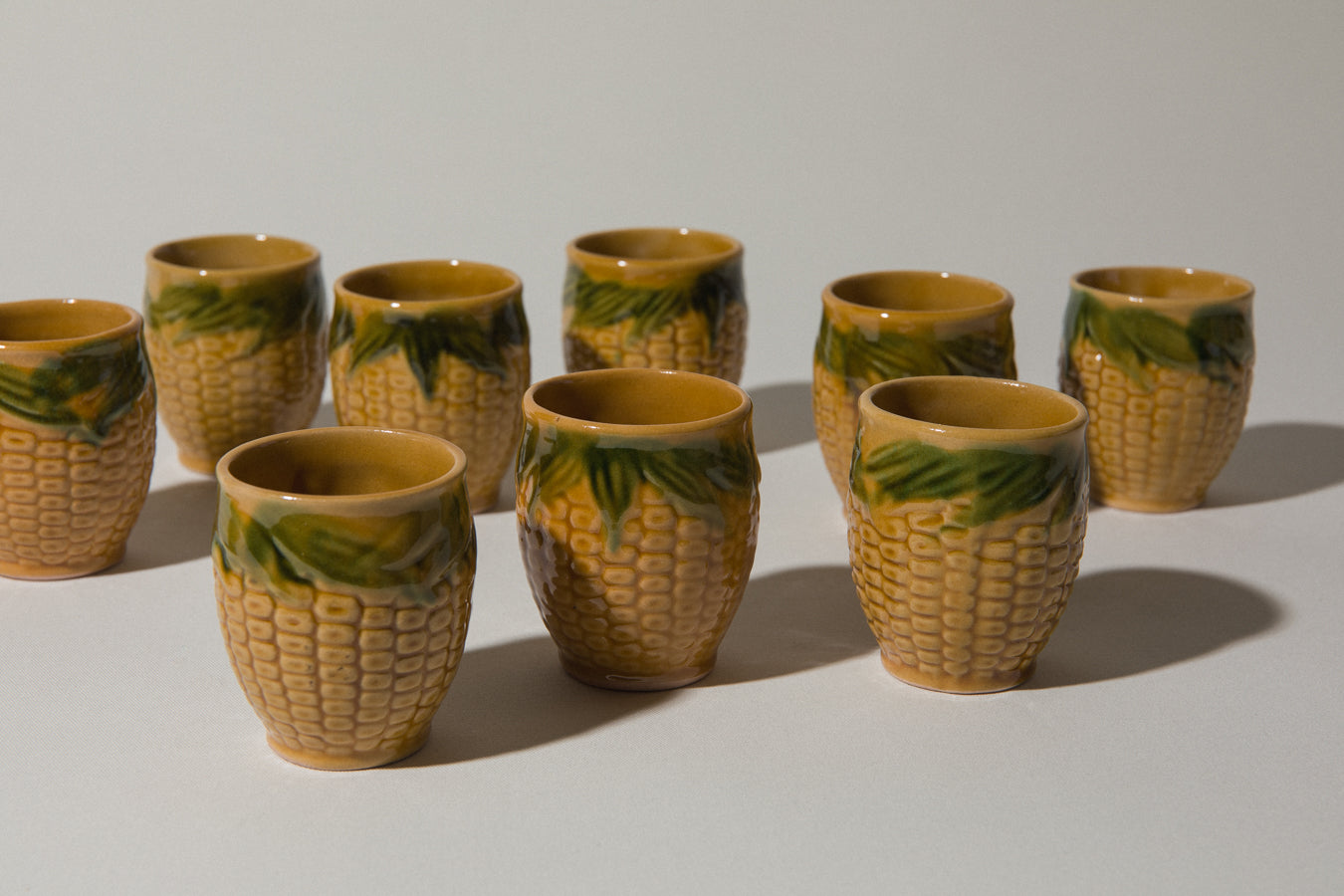 Set of eleven corn TUMBLERS _ 530