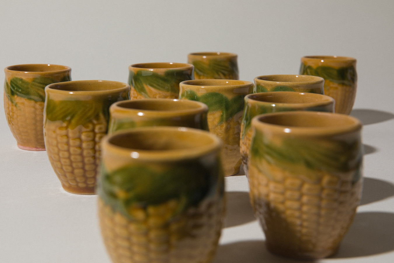 Set of twelve corn TUMBLERS _ 533