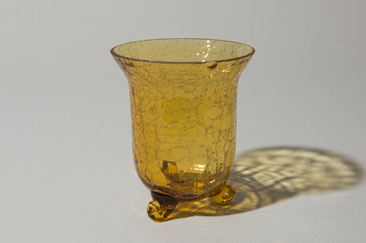 Crackled amber glass VASE