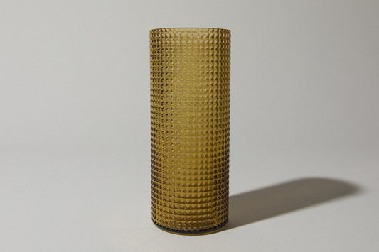 Cylinder amber glass VASE