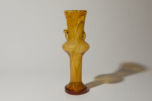 Amber speckled glass VASE