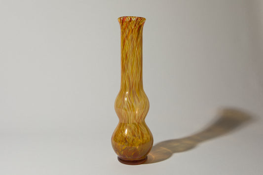 Amber speckled glass VASE