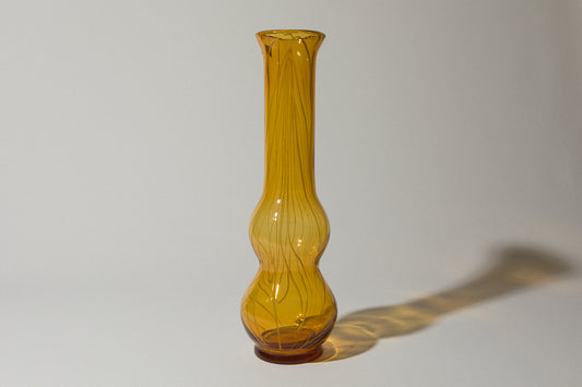 Amber speckled glass VASE