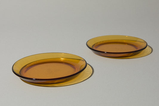 Set of two amber DESSERT PLATES