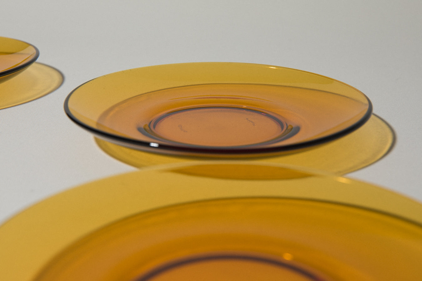Set of five amber DESSERT PLATES