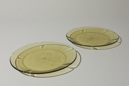 Set of two amber DESSERT PLATES