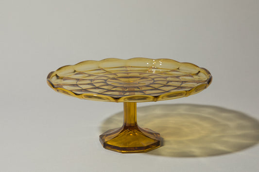 Amber glass CAKE STAND