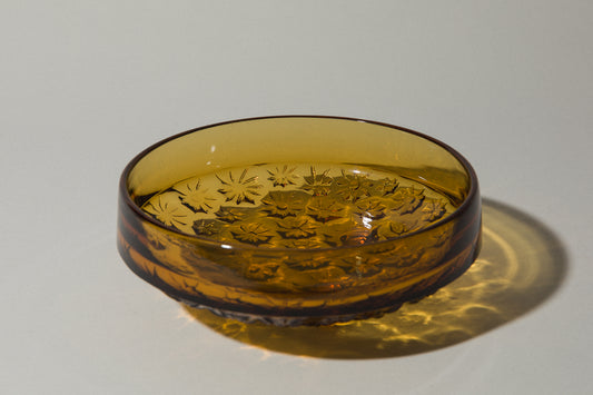 Amber glass SERVING BOWL