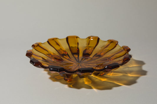 Amber glass SERVING BOWL