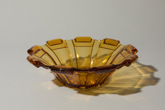 Amber glass SERVING BOWL