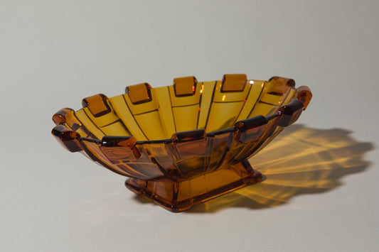 Amber glass SERVING BOWL