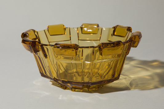 Amber glass SERVING BOWL