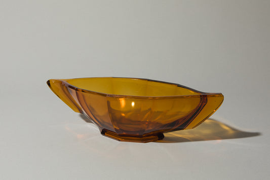 Amber glass SERVING BOWL