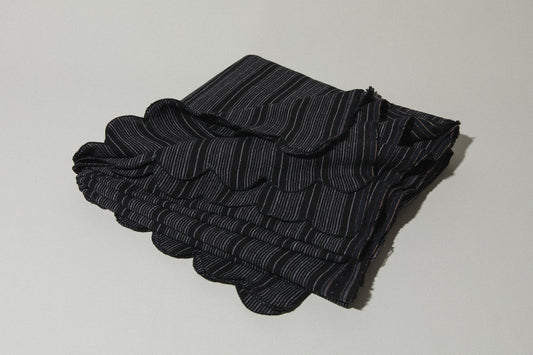 Black striped TABLECLOTH and NAPKIN SET