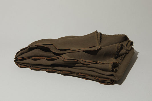 Brown embroidered TABLECLOTH
